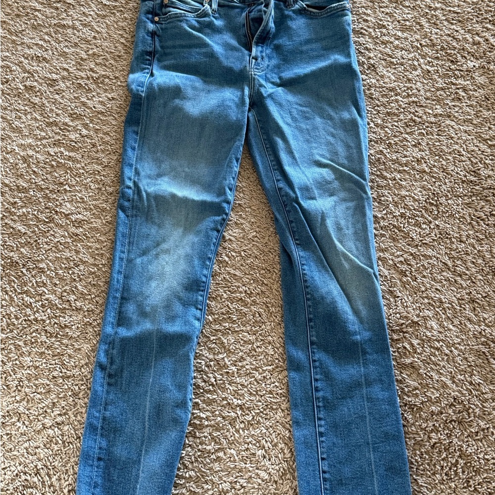 MOTHER Blue Ankle Jeans